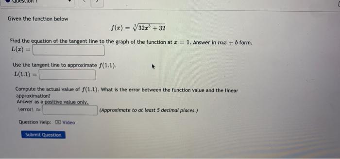 Solved Given the function below f(x) = 32. +32 Find the | Chegg.com