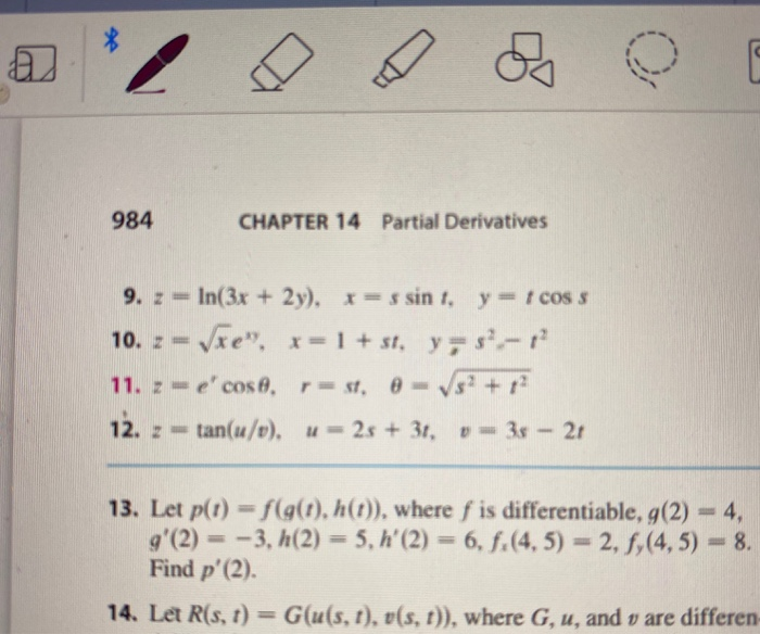 Solved Z 984 Chapter 14 Partial Derivatives 9 Z In 3x Chegg Com