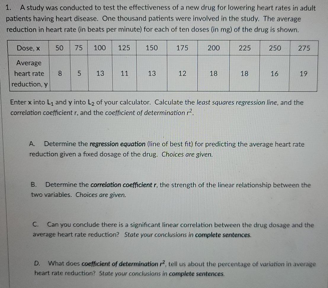 Solved 1. A study was conducted to test the effectiveness of | Chegg.com