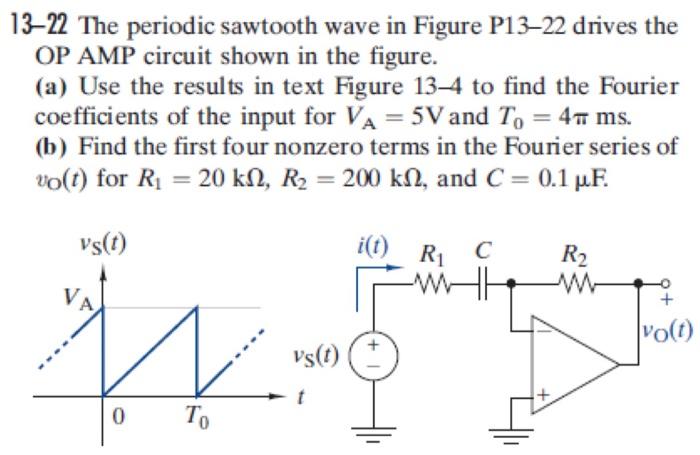 Solved 13–22 The periodic sawtooth wave in Figure P13–22 | Chegg.com