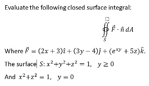 Solved Evaluate the following closed surface integral dA