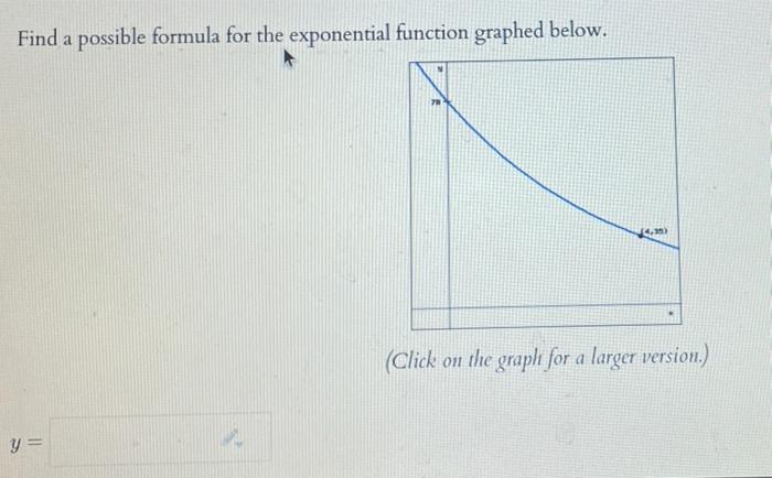 Solved Find a possible formula for the exponential function | Chegg.com