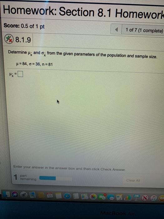 Solved Homework: Section 8.1 Homework Score: 0.5 Of 1 Pt 1 | Chegg.com