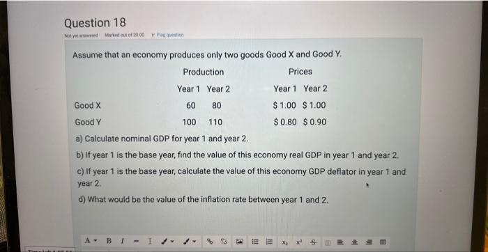 Solved Assume That An Economy Produces Only Two Goods Good X | Chegg.com