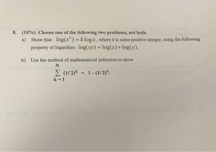 Solved 8. (10%) Choose One Of The Following Two Problems, | Chegg.com