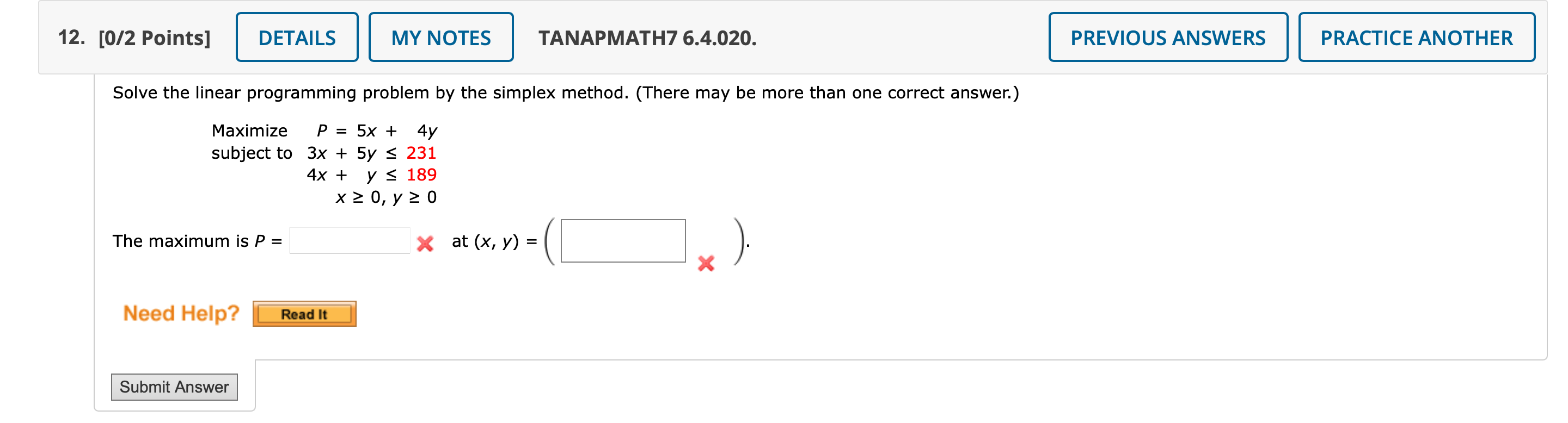 Solved Solve the linear programming problem by the simplex | Chegg.com