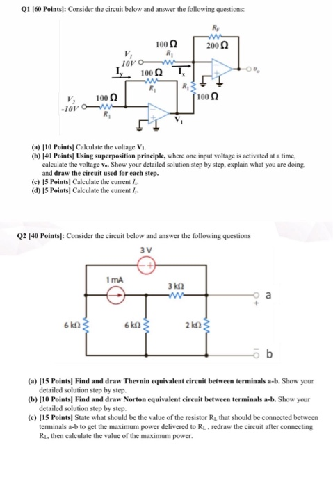 Solved Q1160 Points]: Consider the circuit below and answer | Chegg.com