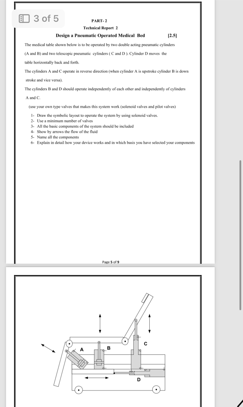 Solved PART- 2Technical Report 2Design a Pneumatic Operated | Chegg.com