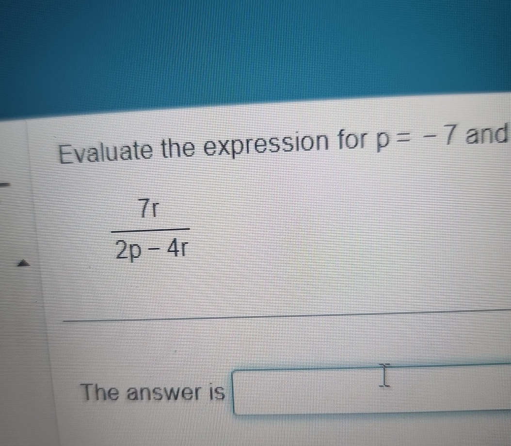 give expression for p divided by 7