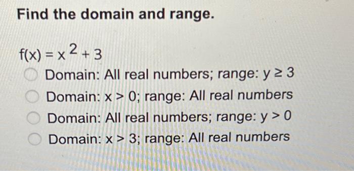find the domain and range of f x )= 2 3x