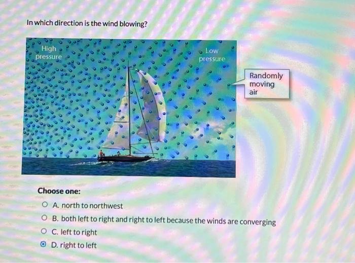 Solved In which direction is the wind blowing? High pressure | Chegg.com