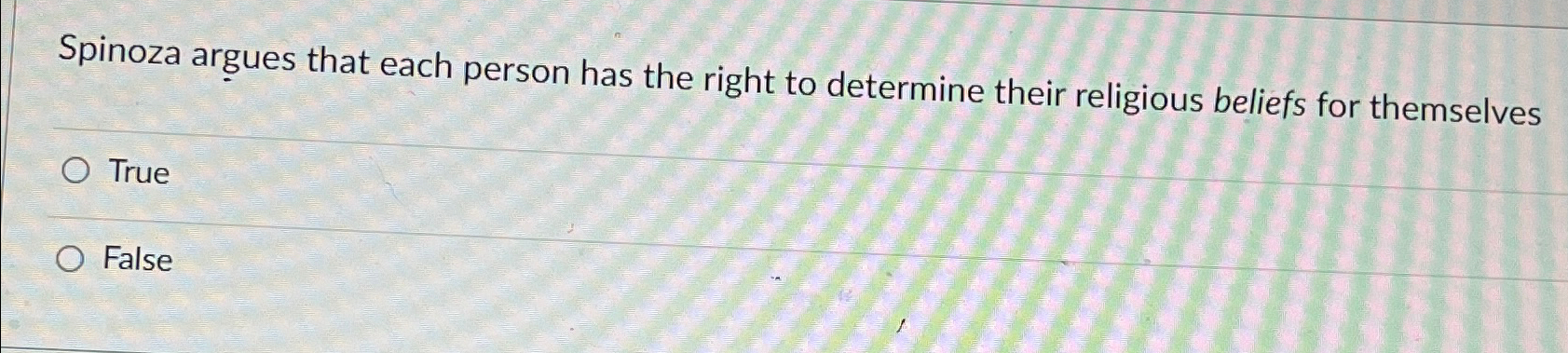 Solved Spinoza argues that each person has the right to | Chegg.com
