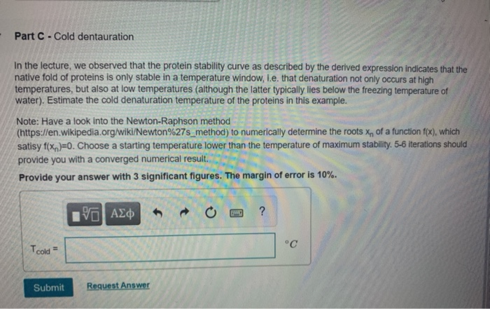 1 of 1 Characterize protein stability curves as a | Chegg.com