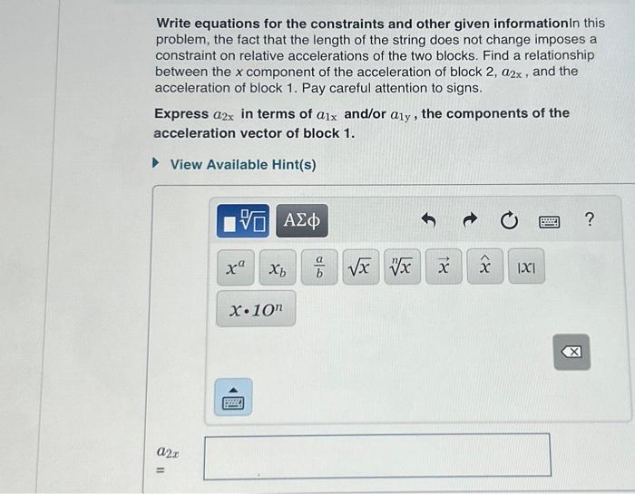 Write equations for the constraints and other given | Chegg.com