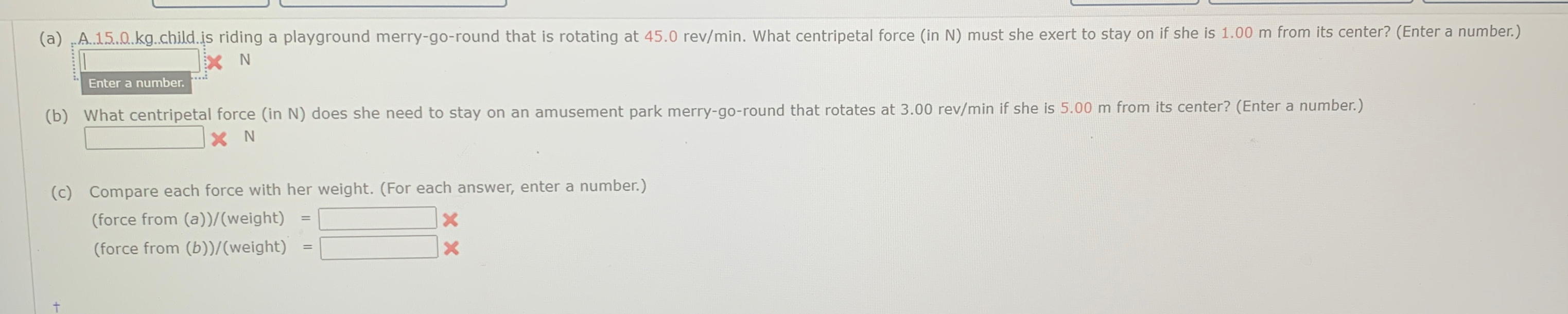 Solved NEnter a number:N(c) ﻿Compare each force with her | Chegg.com