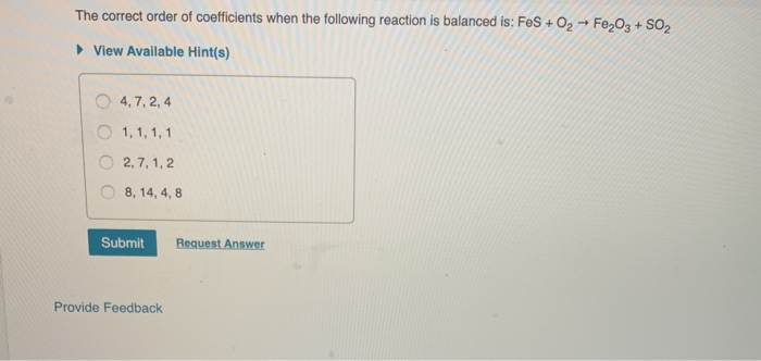 Solved The correct order of coefficients when the following | Chegg.com