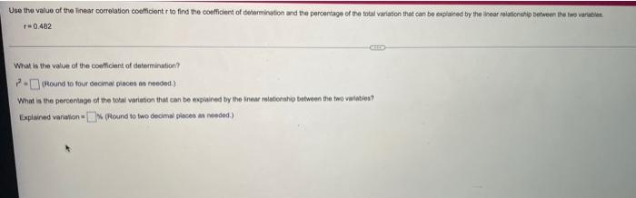 Solved Use the value of the linear correlation coefficient r | Chegg.com