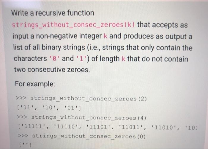 Solved Write a recursive function | Chegg.com