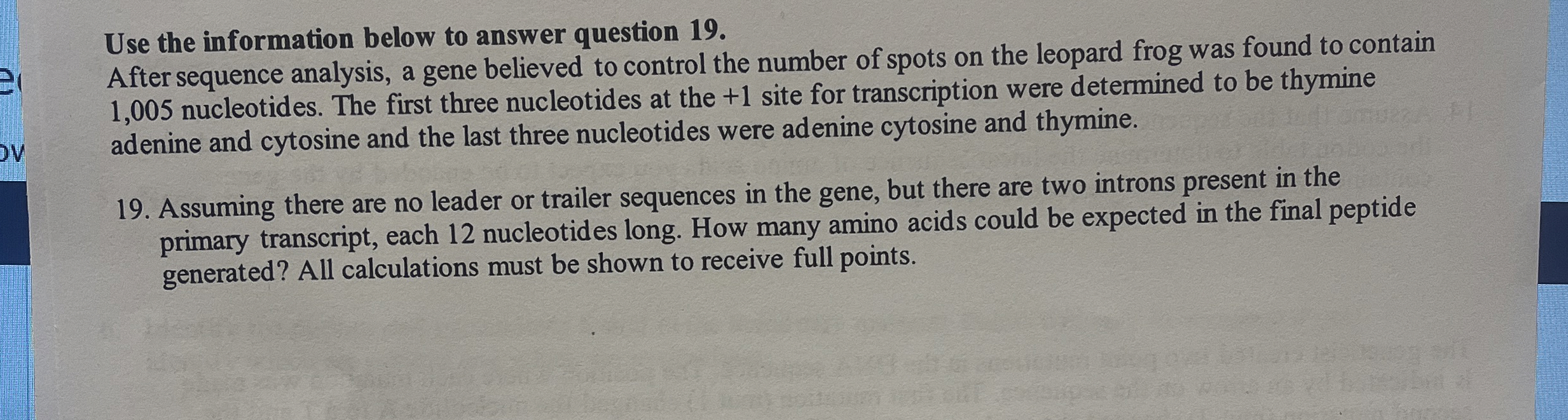 Solved Use the information below to answer question 19.After | Chegg.com