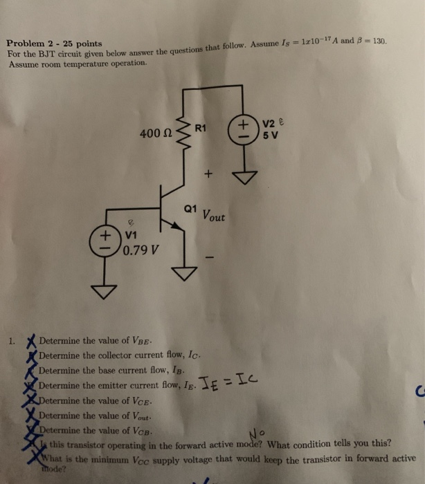 Solved For the BJT circuit given below answer the questions | Chegg.com