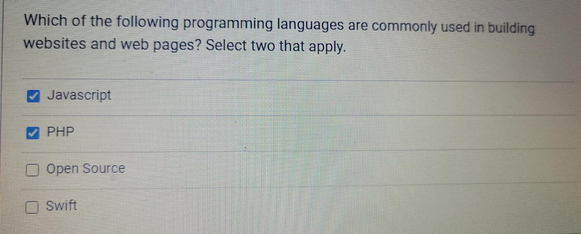 Solved Which of the following programming languages are | Chegg.com