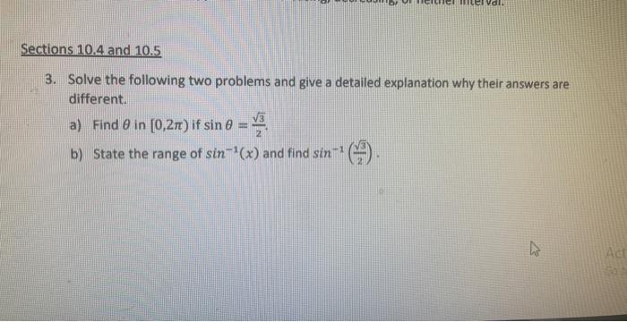 Solved 3. Solve the following two problems and give a | Chegg.com