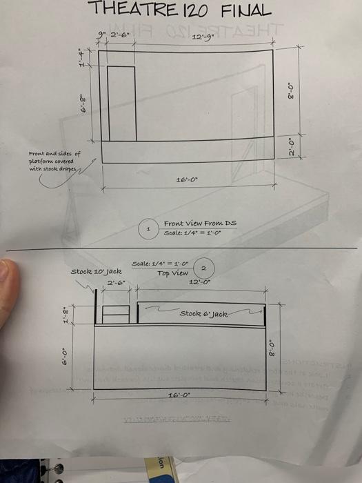 (2) Stair, side Scale: ±2∗=1−0∗ 1. Sletch the framing | Chegg.com