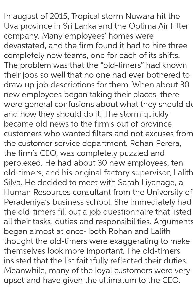 Solved In august of 2015, Tropical storm Nuwara hit the Uva