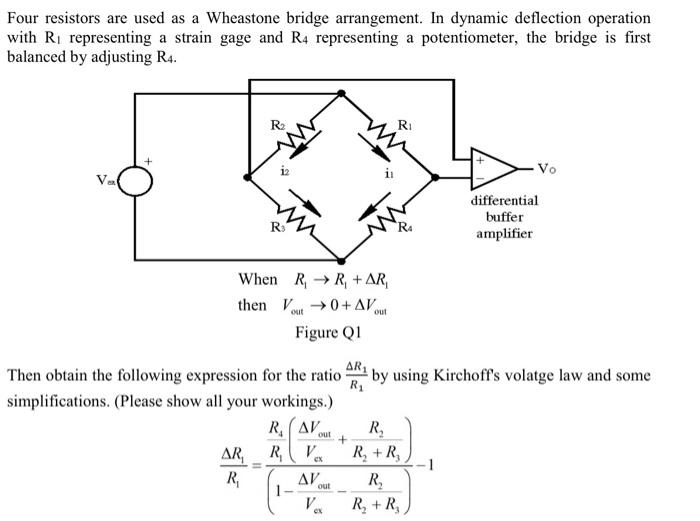 Solved Four resistors are used as a Wheastone bridge | Chegg.com