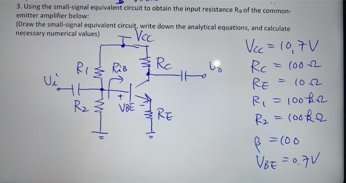 Solved 3. Using the small-signal equivalent circuit to | Chegg.com