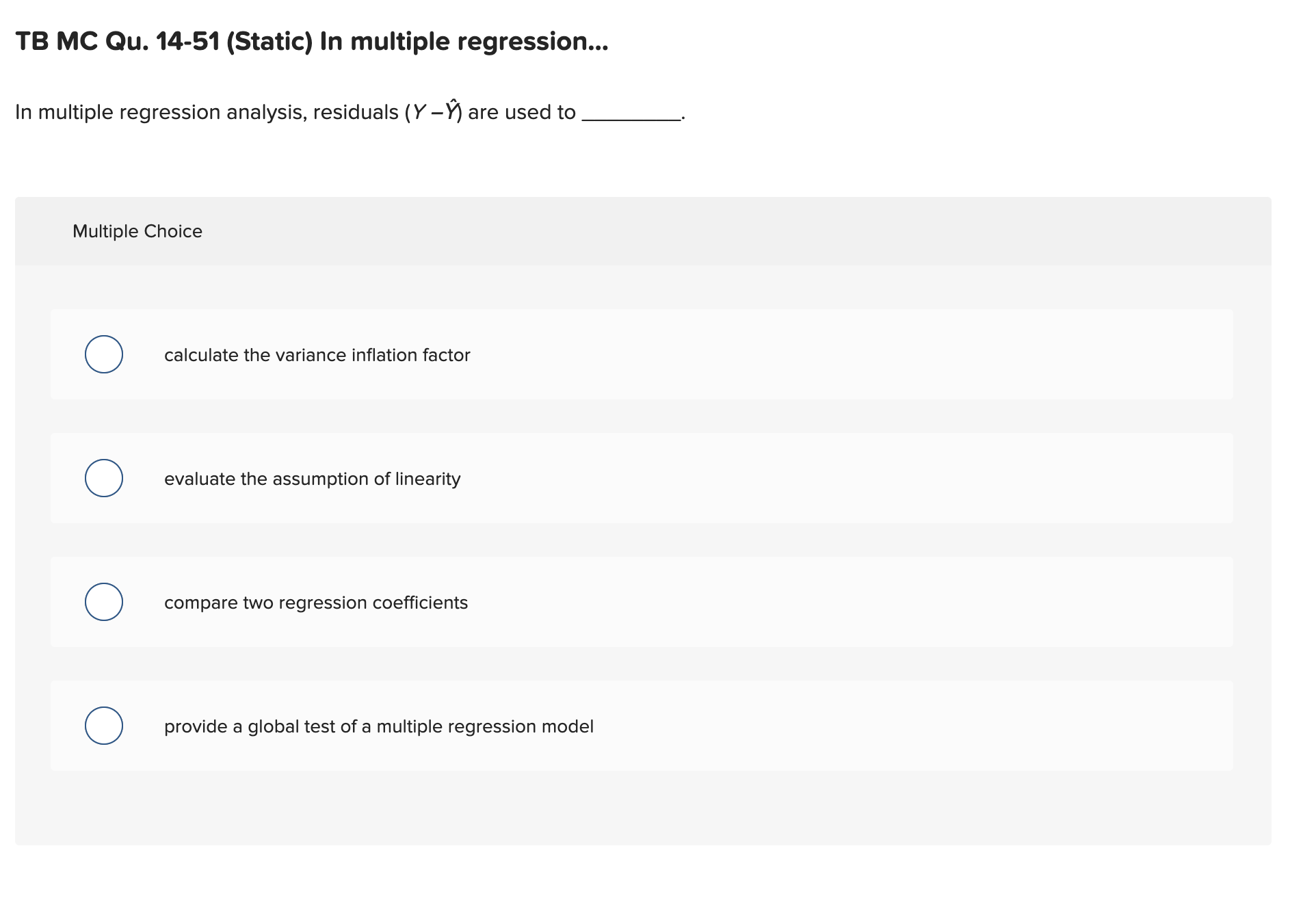 Solved Tb Mc Qu 14 51 Static ﻿in Multiple Regression In