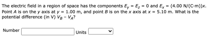 Solved The electric field in a region of space has the | Chegg.com