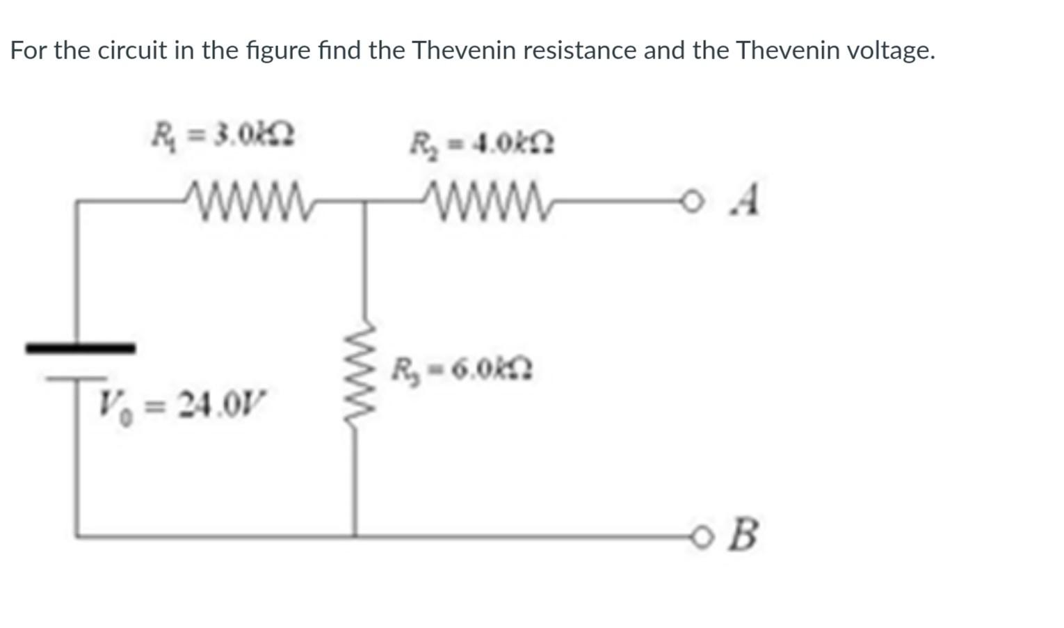 Solved For the circuit in the figure find the Thevenin | Chegg.com