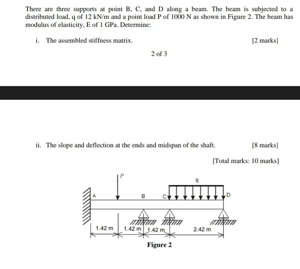 Solved There are three supports at point B,C, and D along a | Chegg.com