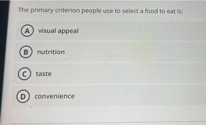 food tasting criteria