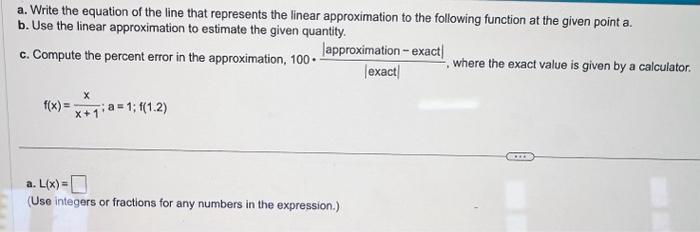 Solved Use linear approximation to estimate the following | Chegg.com