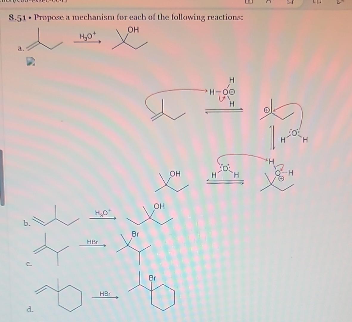 Solved 8.51 - Propose a mechanism for each of the following | Chegg.com