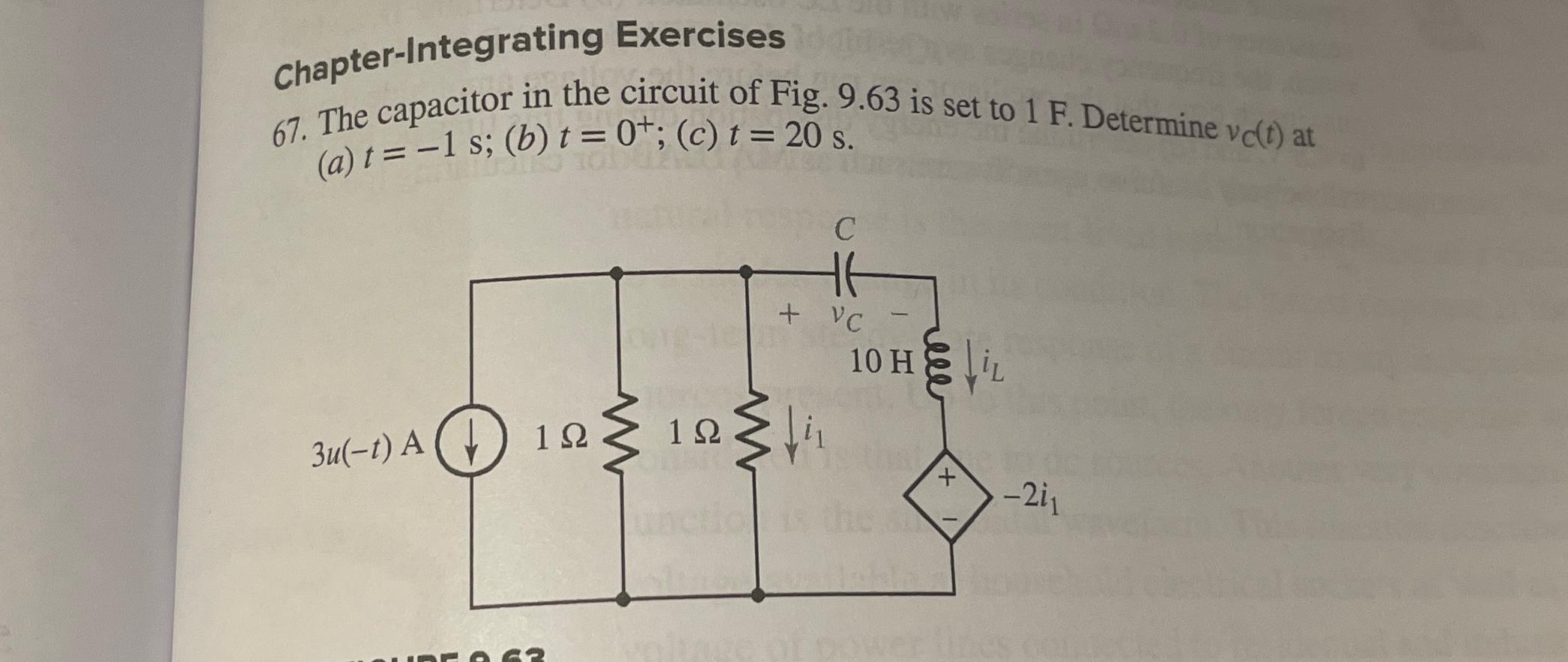 Solved Chapter-Integrating Exercises67. ﻿The Capacitor In | Chegg.com