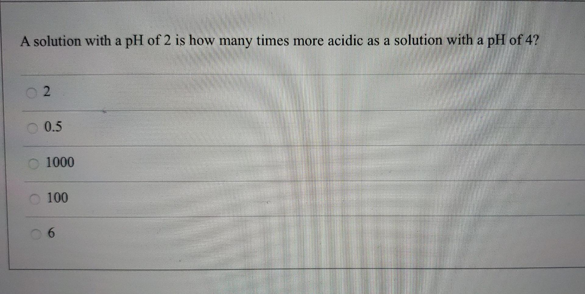 ph of a 1000cc solution is 2