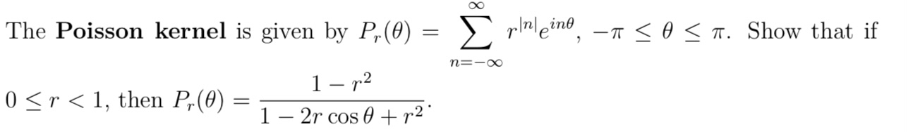 Solved The Poisson kernel is given by | Chegg.com