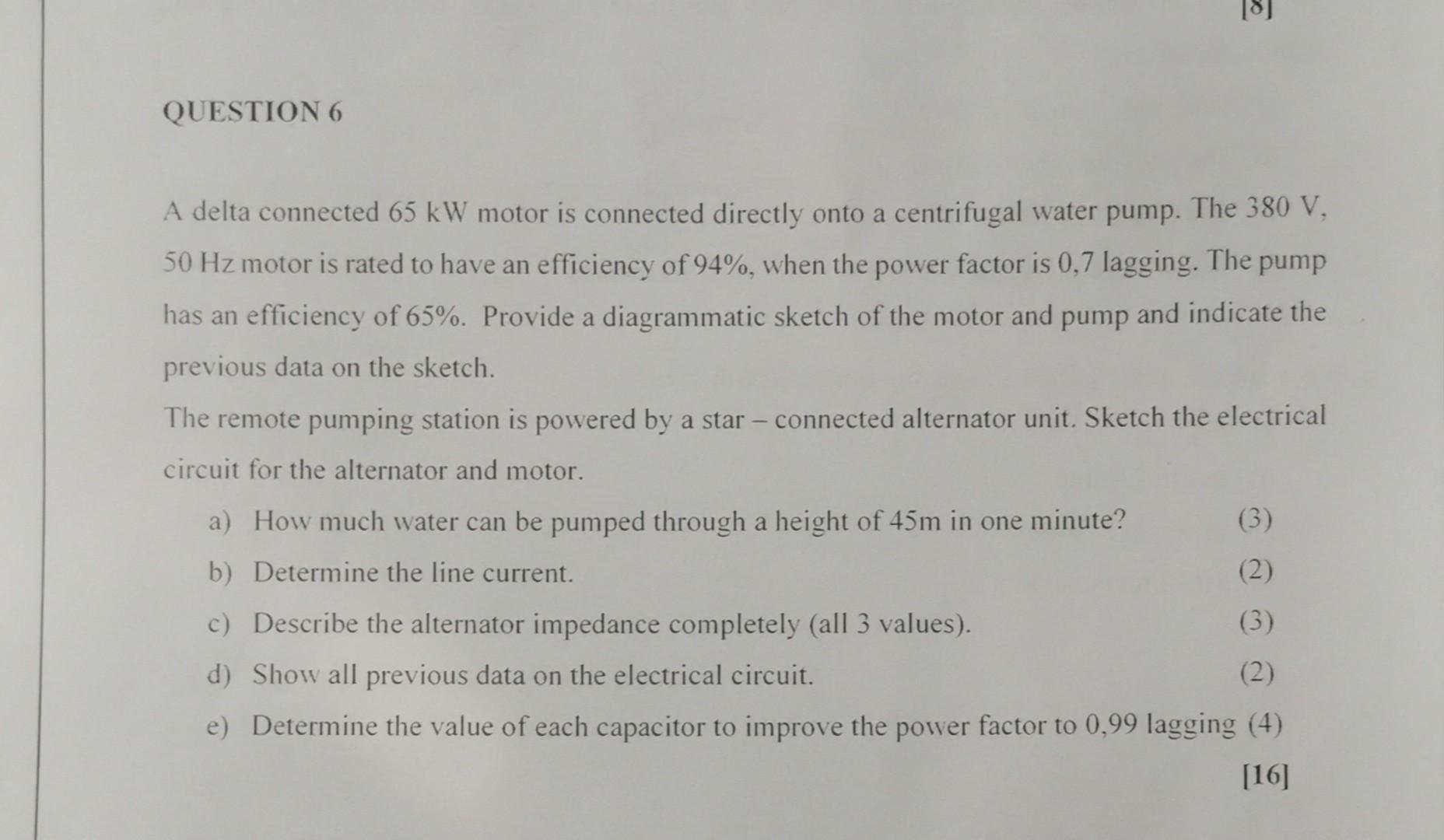 Solved A delta connected 65 kW motor is connected directly | Chegg.com