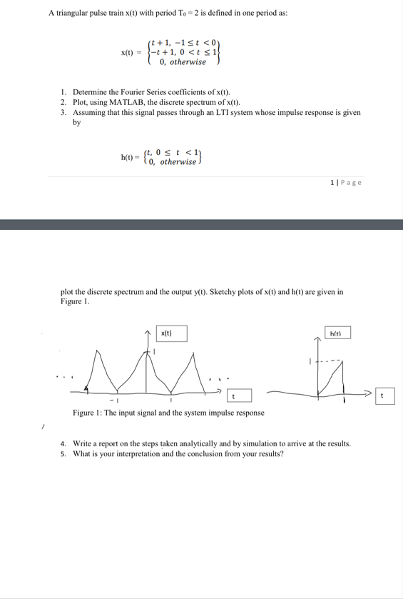 Solved A triangular pulse train x(t) ﻿with period T0=2 ﻿is | Chegg.com