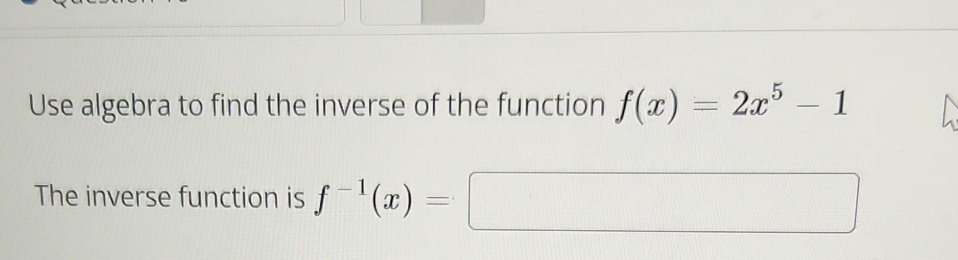 algebra 2 assignment find the inverse of each function