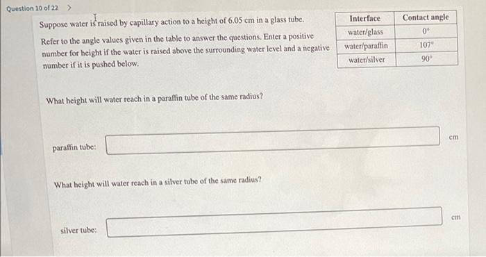 Solved Question 10 of 22 > Suppose water is raised by | Chegg.com