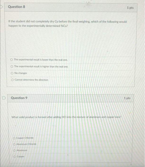 Solved Question 8 1 pts of the student did not completely | Chegg.com
