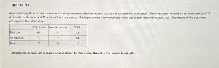 Solved An Epidemiologist Performed A Case Control Study Chegg Com   Image