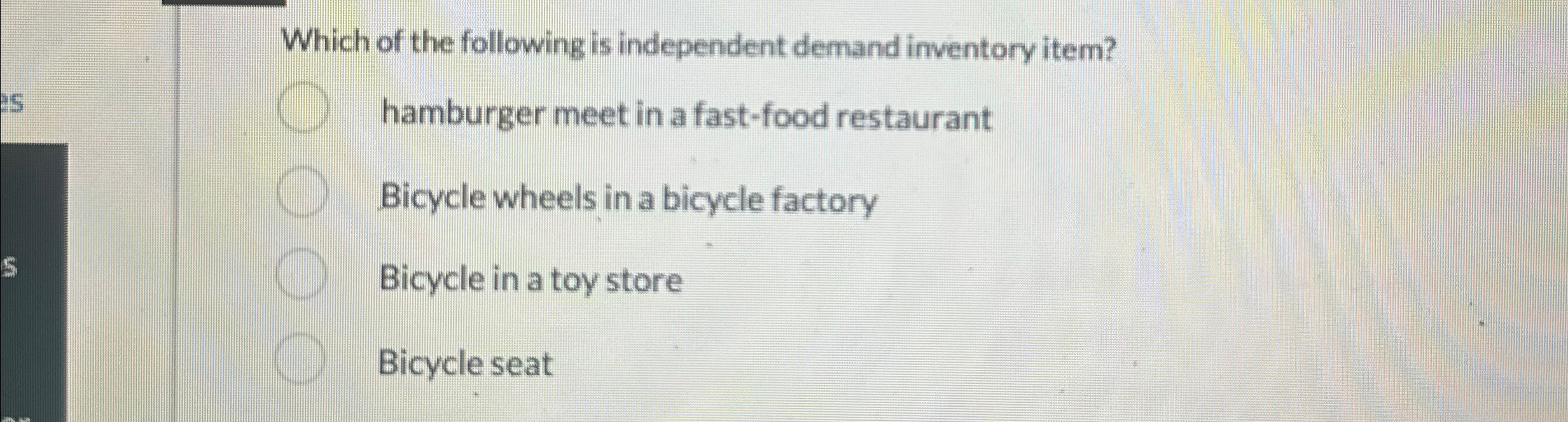 Solved Which of the following is independent demand | Chegg.com