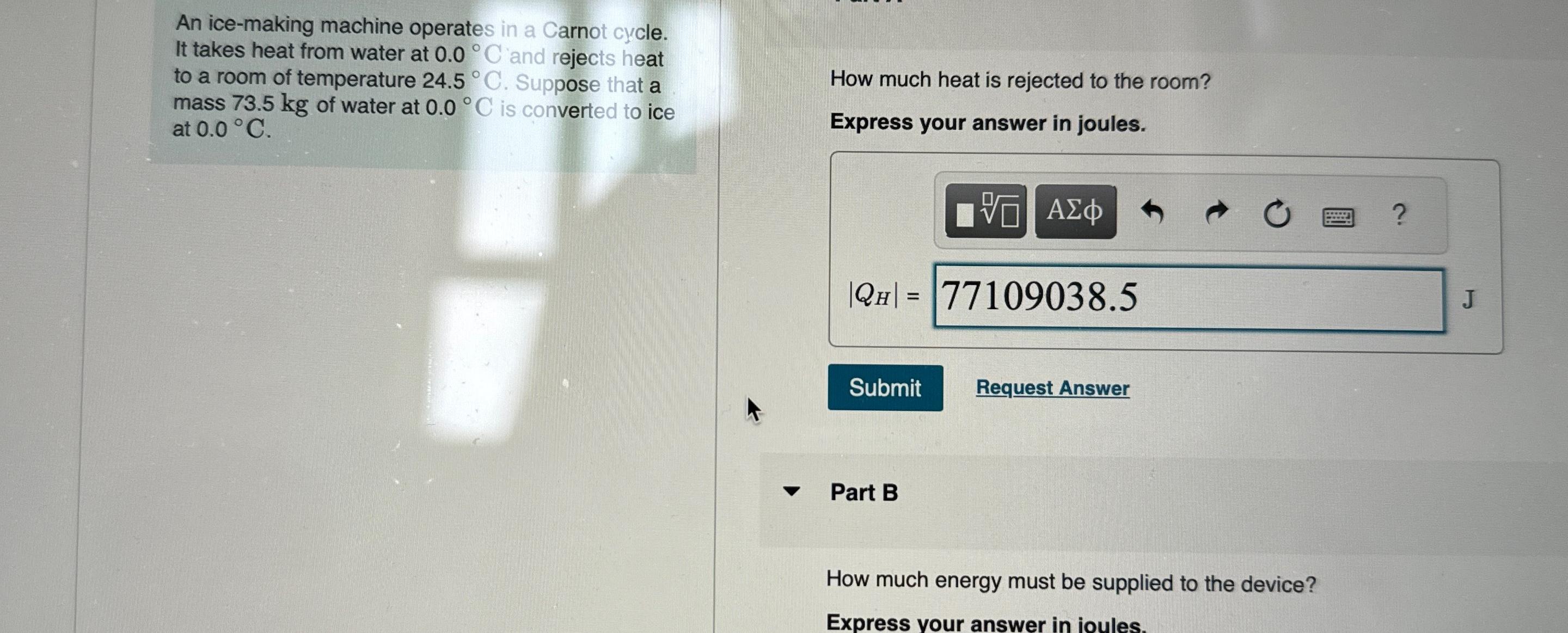 Solved An icemaking machine operates in a Carnot cycle. It