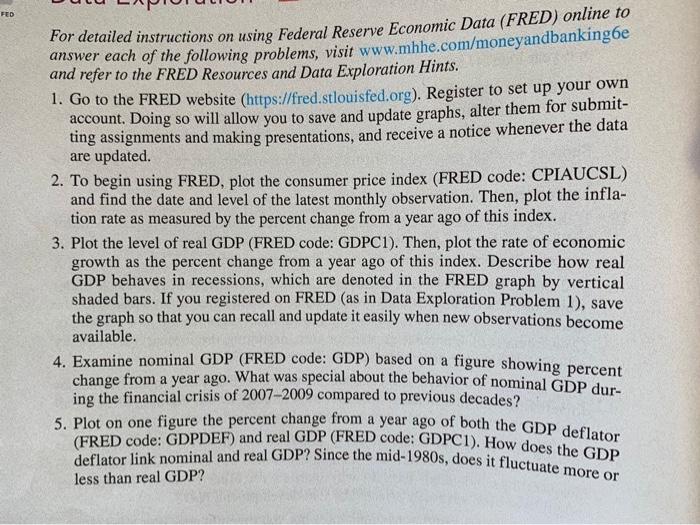 For detailed instructions on using Federal Reserve | Chegg.com
