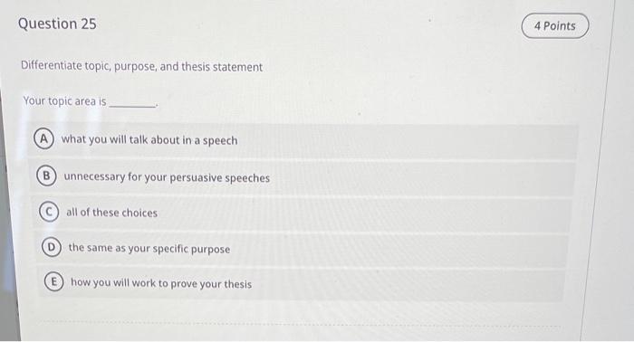 differentiate topic and thesis statement